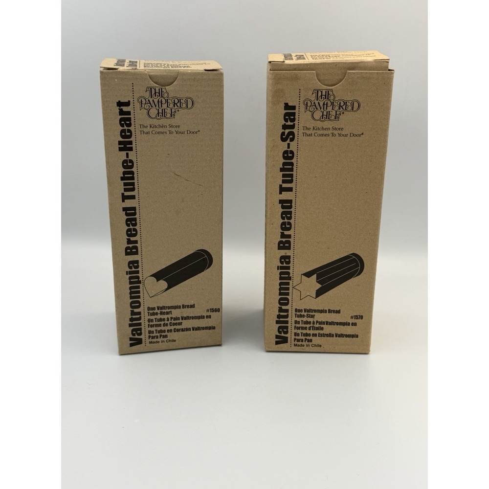 Pampered Chef Valtrompia Bread Tube Set Heart & Star Baking Molds #1560 #1570